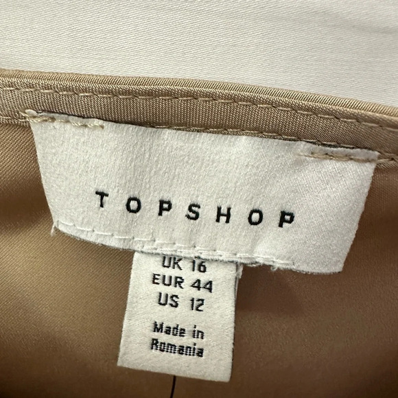 Topshop Satin Corset Cut Out Top Gold Size 12 NWOT - Picture 4 of 6